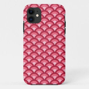 Art Deco-golfpatroon - rood en fuchsia Case-Mate iPhone Case