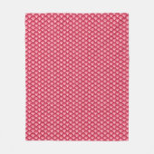 Art Deco golfpatroon - rood en fuchsia Fleece Deken (Voorkant)
