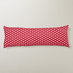 Art Deco-golfpatroon - rood en fuchsia Lichaamskussen