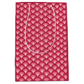 Art Deco-golfpatroon - rood en fuchsia Medium Cadeauzakje (Voorkant)