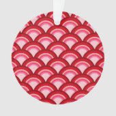 Art Deco-golfpatroon - rood en fuchsia Ornament (voorkant)