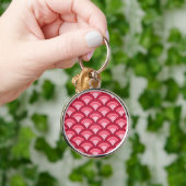 Art Deco-golfpatroon - rood en fuchsia Sleutelhanger (Hand)