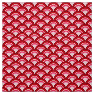 Art Deco-golfpatroon - rood en fuchsia Stof