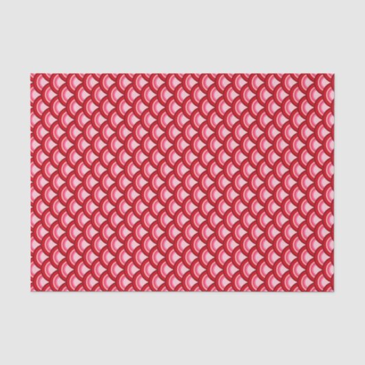 Art Deco-golfpatroon - rood en fuchsia Tissuepapier (Voorkant)