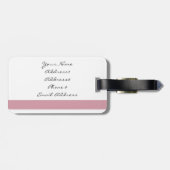 Art Deco Golfpatroon Roze Flamingo Bagagelabel (Achterkant horizontaal)