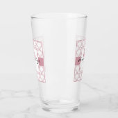 Art Deco Golfpatroon Roze Flamingo Glas (Links)