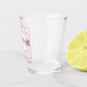 Art Deco Golfpatroon Roze Flamingo Shot Glas (Rechts)