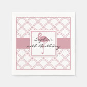 Art Deco Golfpatroon Roze Flamingo Strandfeest Servet (Voorkant)