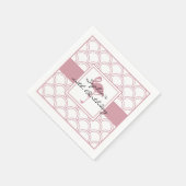 Art Deco Golfpatroon Roze Flamingo Strandfeest Servet (Hoek)