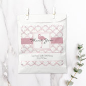 Art Deco Golfpatroon Roze Flamingo Verjaardag Bedankzakje