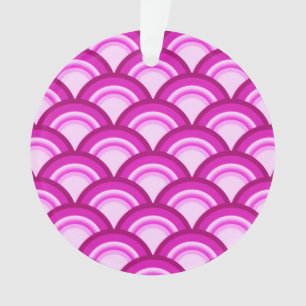 Art Deco golfpatroon - tinten orchidee Ornament