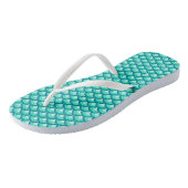Art Deco golfpatroon, tinten turquoise Teenslippers (Schuin)