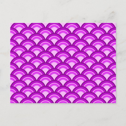 Art Deco-golfpatroon - violet en orchidee Briefkaart (Voorkant)