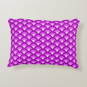 Art Deco-golfpatroon - violet en orchidee Decoratief Kussen