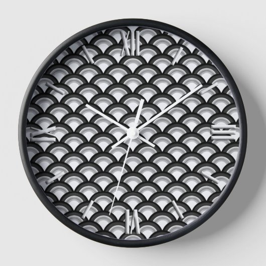 Art Deco golfpatroon - zwart en wit (Voorkant)