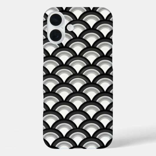 Art Deco golfpatroon - zwart en wit Case-Mate iPhone Case (Achterkant)