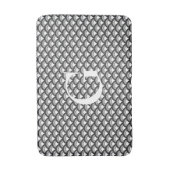 Art Deco-golfpatroon - zwart-wit Badmat (Voorkant Verticaal)