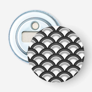 Art Deco-golfpatroon - zwart-wit Button Flesopener
