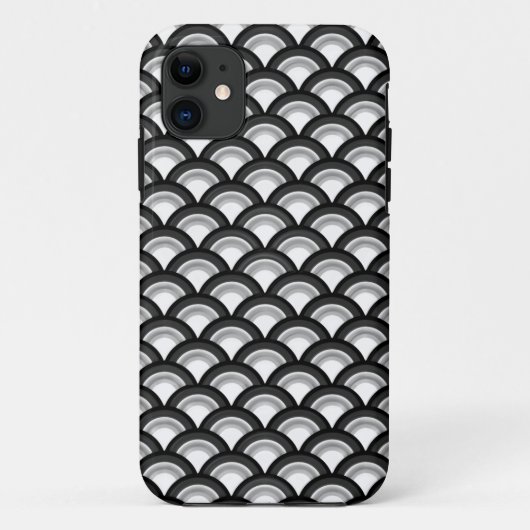 Art Deco-golfpatroon - zwart-wit Case-Mate iPhone Case (Achterkant)