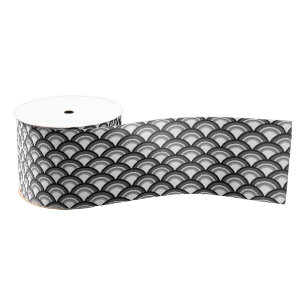 Art Deco-golfpatroon - zwart-wit Grosgrain Lint