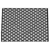 Art Deco-golfpatroon - zwart-wit Large Cadeautasje (Voorkant)