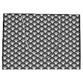 Art Deco-golfpatroon - zwart-wit Large Cadeautasje (Achterkant)