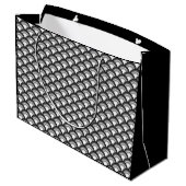 Art Deco-golfpatroon - zwart-wit Large Cadeautasje (Achterkant Gekanteld)