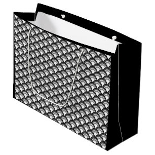 Art Deco-golfpatroon - zwart-wit Large Cadeautasje