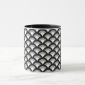 Art Deco-golfpatroon - zwart-wit Mok (Midden)