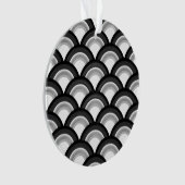 Art Deco-golfpatroon - zwart-wit Ornament (voorkant)
