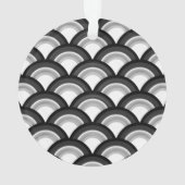 Art Deco-golfpatroon - zwart-wit Ornament (achterkant)