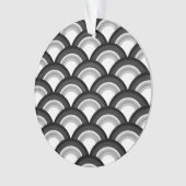 Art Deco-golfpatroon - zwart-wit Ornament (voorkant)