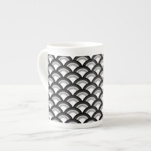 Art Deco-golfpatroon - zwart-wit Porselein Kop