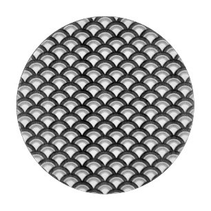 Art Deco-golfpatroon - zwart-wit Snijplank