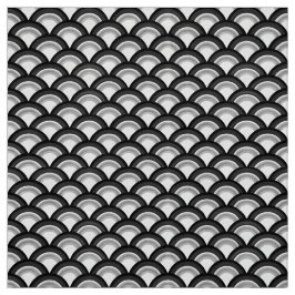 Art Deco-golfpatroon - zwart-wit Stof