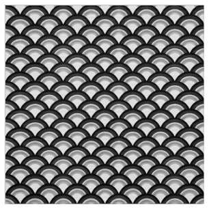 Art Deco-golfpatroon - zwart-wit Stof