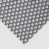 Art Deco-golfpatroon - zwart-wit Tissuepapier (Detail)