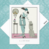 Art Deco Gose Hond  Mode Briefkaart
