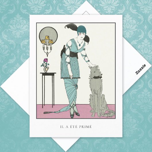 Art Deco Gose Hond  Mode Briefkaart
