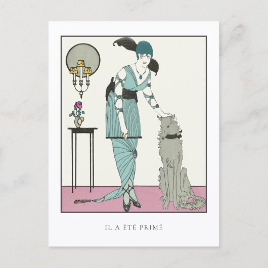 Art Deco Gose Hond  Mode Briefkaart (Voorkant)