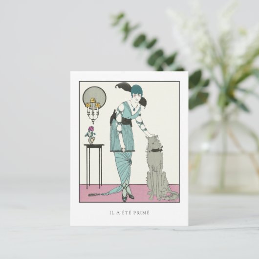 Art Deco Gose Hond  Mode Briefkaart (Staand voorkant)