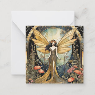 Art Deco Gothic Fairy Kaart Notitiekaartje