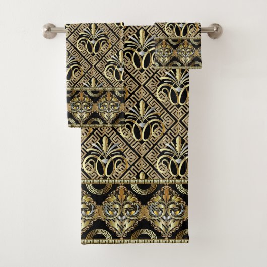 Art Deco Goud Bad Handdoek (Insitu)