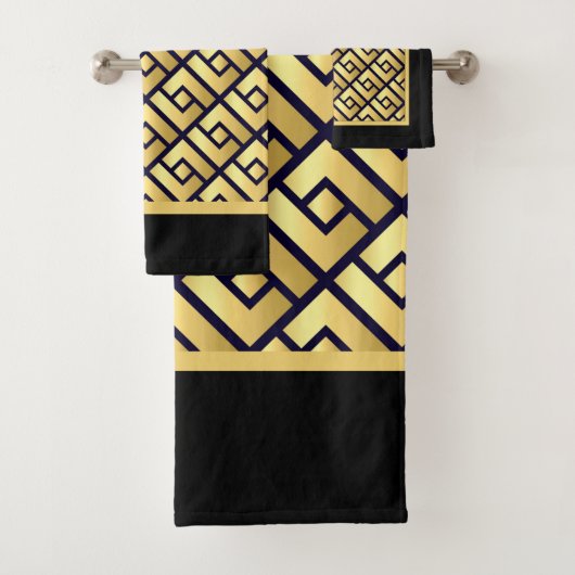Art Deco Goud Bad Handdoek (Insitu)
