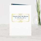 Art Deco Goud Blauw Entourage Orde van Ceremonie Programma (Achterkant)