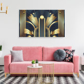 Art Deco Goud Canvas Afdruk (Insitu (Woonkamer))