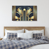 Art Deco Goud Canvas Afdruk (Insitu (Slaapkamer))