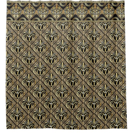 Art Deco Goud Douchegordijn (Voorkant)