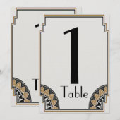 Art Deco Goud Elegant Tafelnummer (Voorkant / Achterkant)