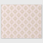 Art Deco Goud en Bord Roze Patroon Cadeaupapier (Vlak)